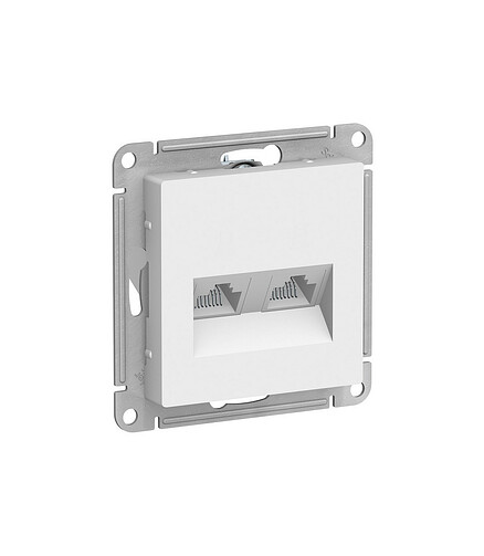 Розетка комп. SE ATLAS Design ATN000185 2мест. белый 438x503 в Материке - Вариант 2