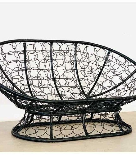 Диван МАМАСАН с ротангом коричневое, бежевая подушка 438x503 в Материке - Вариант 2