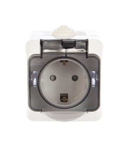 Розетка ЭТЮД PA16-044B 1мест. IP44 белый 438x503 в Материке - Вариант 3