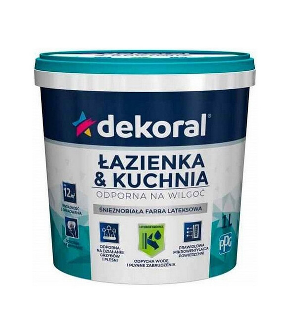 Краска Dekoral MALEINAK PLUS для кухонь и ванн, 1л 586x674 Краска Dekoral MALEINAK PLUS для кухонь и ванн, 1л 586x674 в Материке