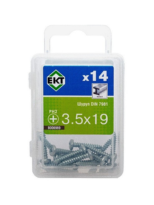 Шуруп DIN7981 с полукругл.головкой цинк 3,5х19 шлиц PH (уп=14шт)_BOX 495x660 Шуруп DIN7981 с полукругл.головкой цинк 3,5х19 шлиц PH (уп=14шт)_BOX 495x660 в Материке
