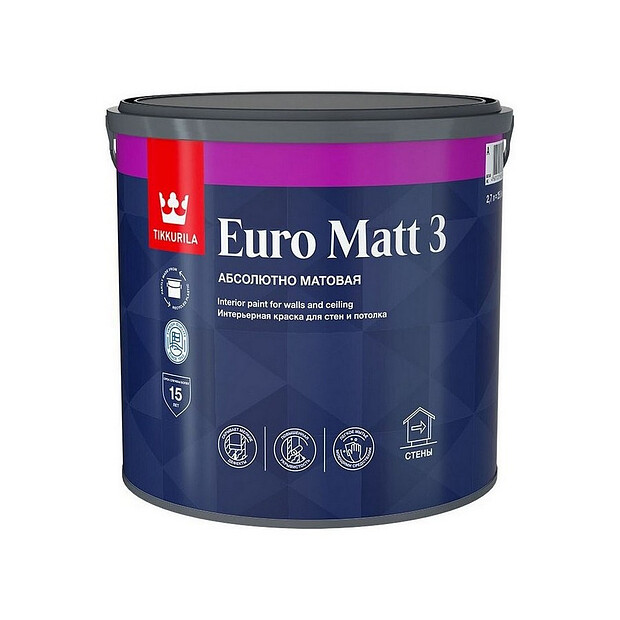 Краска ТИККУРИЛА EURO MATT 3 A матовая 2,7л