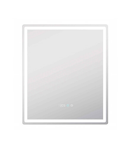 Зеркало GEOMETRY LUXE 600х700мм: подсветка, сенсор.управ., антизапотевание, часы 438x503 в Материке