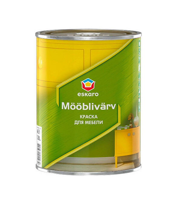 Краска Eskaro Mooblivarv акриловая для мебели TR 0,9л 586x674 Краска Eskaro Mooblivarv акриловая для мебели TR 0,9л 586x674 в Материке