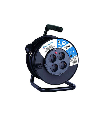 Удлинитель на катушке ELECTRALINE 49033 4роз. 30м 3х1,5 438x503 в Материке