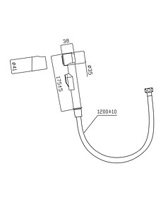 Комплект для биде GA1066+GA603-1.2 (лейка, шланг, держатель), хром 238x286 в Материке - Вариант 2