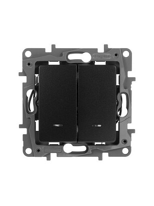 Выключатель Legrand ETIKA 672604 2кл. подсв. антрацит 238x286 в Материке