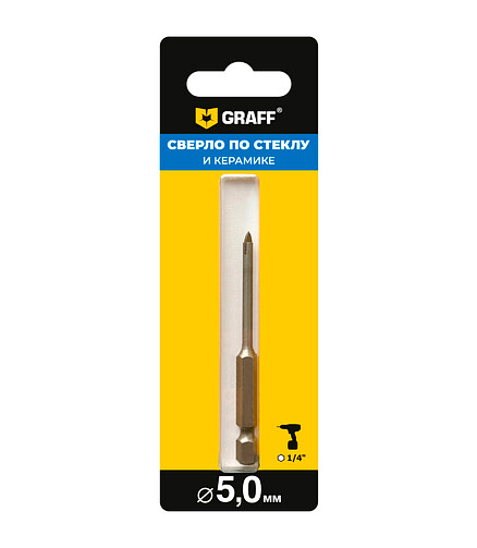 Сверло по стеклу и керамике GRAFF 5х75мм 438x503 в Материке