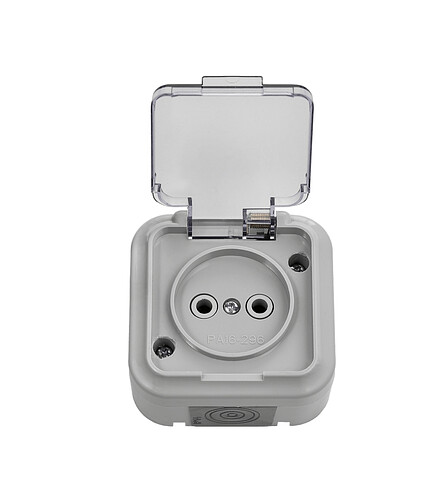 Розетка Bylectrica ПРАЛЕСКА АКВА IP54 РА16-296(02) 1мест. 438x503 в Материке