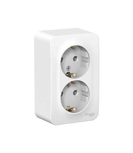 Розетка ОУ SE BLANCA BLNRA010211 2мест. с/з белый 438x503 в Материке