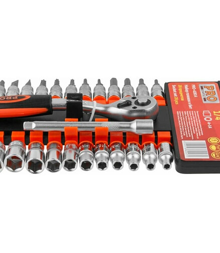 Набор головок с трещоткой STARTUL PRO-42814 1/4" 28шт/уп. 438x503 в Материке - Вариант 2