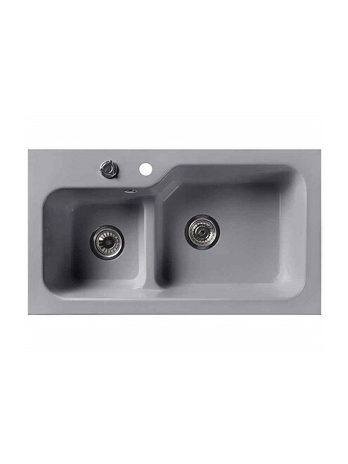 Мойка SG-REC-DUO-8045 800х452мм 1,5 чаши иск.мрамор-СЕРЫЙ СЛАНЕЦ прав. с сифоном 495x660 Мойка SG-REC-DUO-8045 800х452мм 1,5 чаши иск.мрамор-СЕРЫЙ СЛАНЕЦ прав. с сифоном 495x660 в Материке