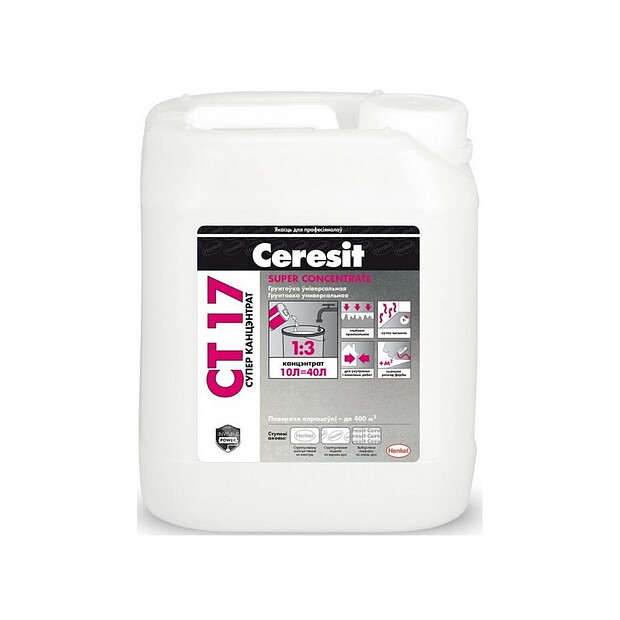 Грунтовка CERESIT CT17 Super Concentrate (1:3) 10л