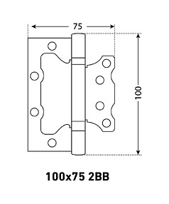 Петля дверная универсальная АЛЛЮР 100х75мм 2BB BL, мат. черный (уп=2шт)