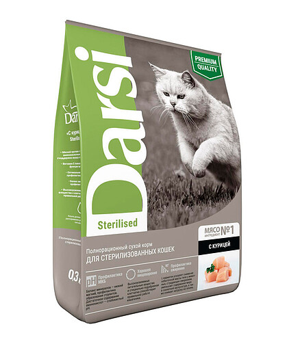 Корм для кошек Darsi Sterilised курица (0,3кг) 438x503 в Материке