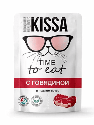 Корм для кошек Kissa говядина, соус (75г) 238x286 в Материке