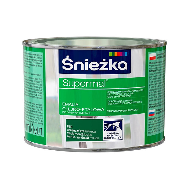 Эмаль SNIEZKA Supermal МФ F510 зеленая мята глянцевая 0,4л