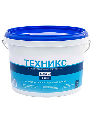 Краска ТЕХНИКС Фасад Ф-2002P белая, 3кг 238x286 в Материке