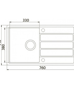 Мойка ZORG ECO-3-B 760x440мм черная (без сифона)