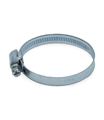 Хомут червячный (38-57мм) 1 1/2"-2 1/4", ширина 9мм, цинк 438x503 в Материке