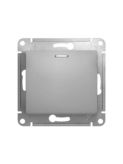 Выключатель SE GLOSSA GSL000313 1кл. подсв. алюмин. 495x660 Выключатель SE GLOSSA GSL000313 1кл. подсв. алюмин. 495x660 в Материке