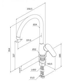 Смеситель RORA RORBL0JM05 (для кухни) черный-мат 238x286 в Материке - Вариант 4