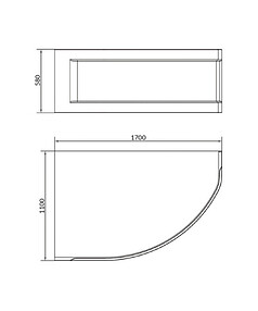 Панель для ванны акриловой асимметр. KALIOPE 170см универсальная (левая/правая)