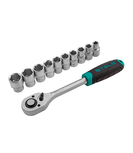 Набор головок торц. с ключом STELS 1/2" 10-22мм 11пр. 438x503 в Материке