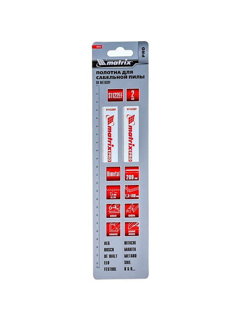 Полотно д/саб.пилы MATRIX S1122EF по металлу 2шт. 495x660 Полотно д/саб.пилы MATRIX S1122EF по металлу 2шт. 495x660 в Материке