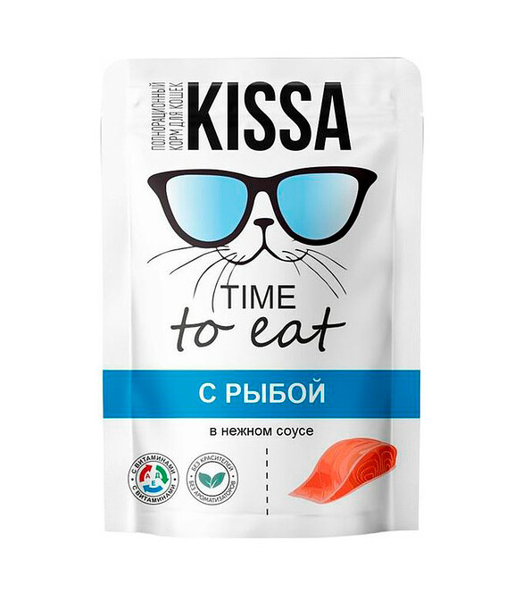 Корм для кошек Kissa рыба, соус (75г) 586x674 в Материке