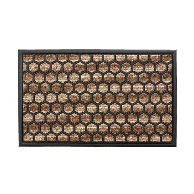 Коврик придверный PORTO PLUS combs brown 45*75 620x620 в Материке