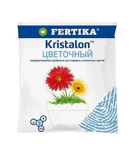 Удобрение FERTIKA Кристалон цветочный, минеральное (20г) 438x503 в Материке