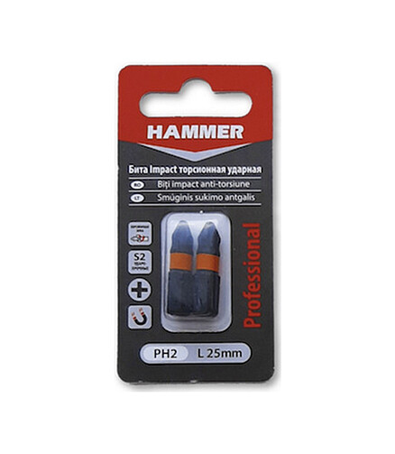 Бита ударная HAMMER PH2 25мм 2шт 438x503 в Материке