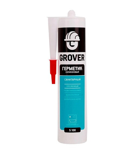 Герметик Grover S100 силиконовый санитарный прозрачный, 300мл 438x503 в Материке