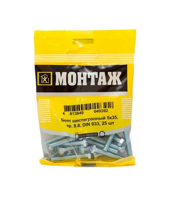 Болт 6-гранный 5х35 цинк, прочн.8.8 DIN 933 (уп=25шт)_МОНТАЖ_BM001265 586x674 Болт 6-гранный 5х35 цинк, прочн.8.8 DIN 933 (уп=25шт)_МОНТАЖ_BM001265 586x674 в Материке