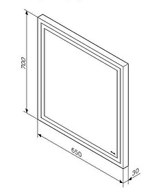 Зеркало GEM M91AMOX0651WG 65х70см с контурной LED-подсветкой