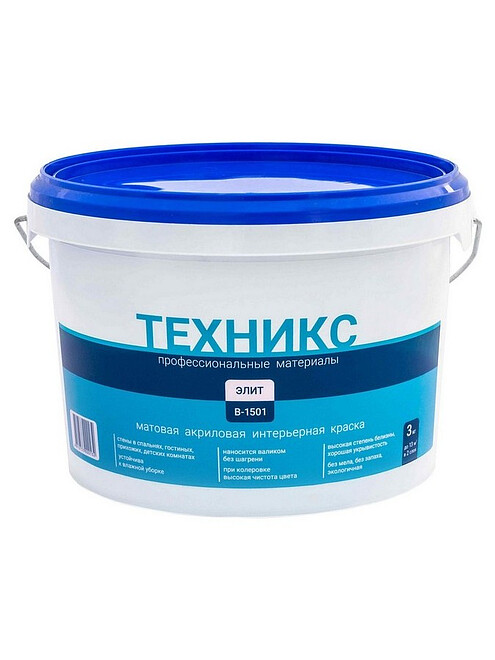 Краска ТЕХНИКС Элит белая, 3кг 495x660 Краска ТЕХНИКС Элит белая, 3кг 495x660 в Материке