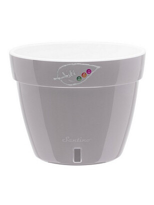 Кашпо ASTI с автополивом (23,5x18см) пластик серый AST60GRY/WHT 238x286 в Материке
