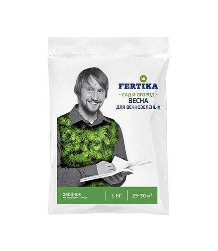 Удобрение FERTIKA минеральное ХВОЙНОЕ ВЕСНА-ЛЕТО для вечнозел.и голубики (1кг) 438x503 в Материке