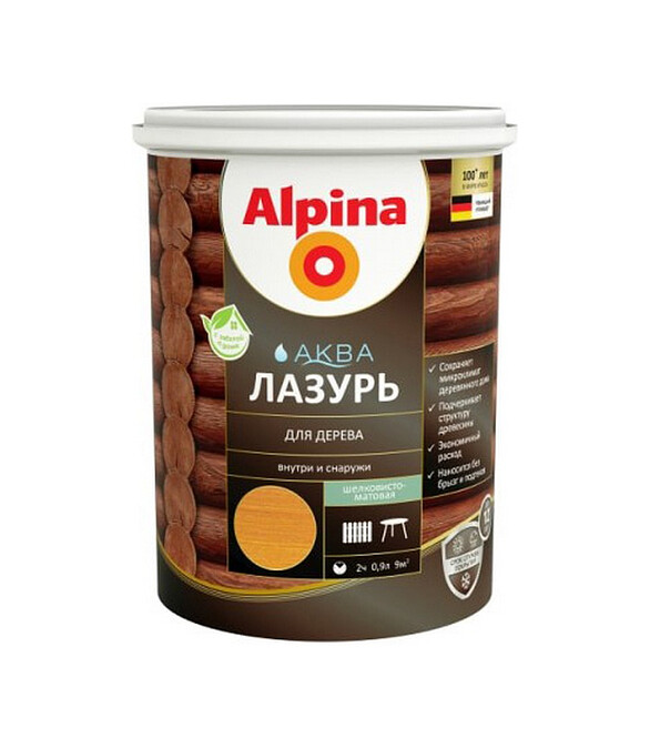 Лазурь Alpina АКВА для дерева Рябина, 0,9л 586x674 Лазурь Alpina АКВА для дерева Рябина, 0,9л 586x674 в Материке