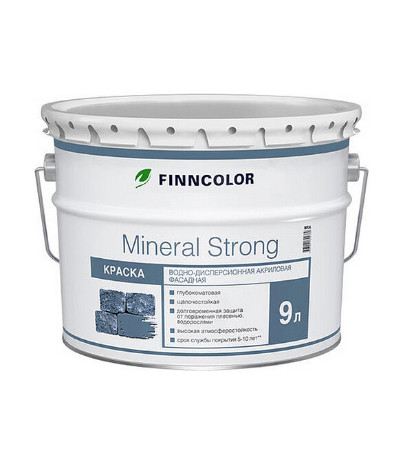 Краска FINNCOLOR Mineral Strong фасадная MRС гл/мат, 9л 586x674 Краска FINNCOLOR Mineral Strong фасадная MRС гл/мат, 9л 586x674 в Материке