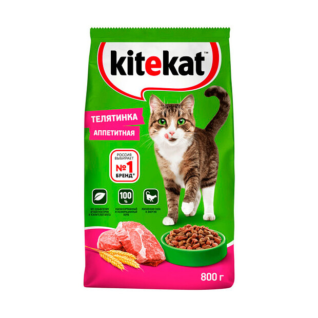 Корм для кошек KITEKAT Аппетит Телятинка (800г)