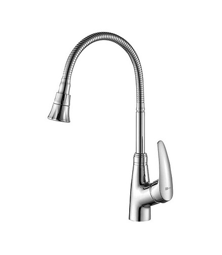 Смеситель LINARA LM0413C (для кухни) с гибким изливом, два режима тока воды 438x503 в Материке