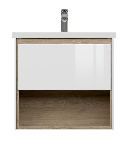 Тумба LOUNA 60 подвесная белая 438x503 в Материке - Вариант 3
