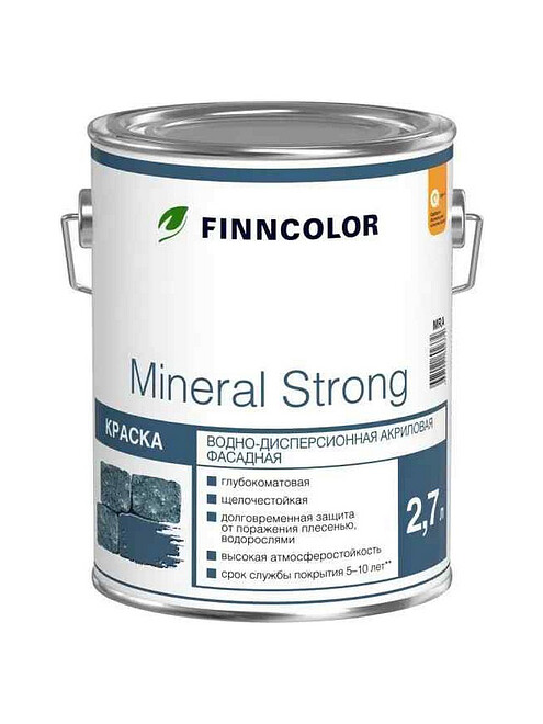 Краска FINNCOLOR Mineral Strong фасадная MRA гл/мат, 2,7л 495x660 Краска FINNCOLOR Mineral Strong фасадная MRA гл/мат, 2,7л 495x660 в Материке