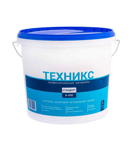 Краска ТЕХНИКС стандарт белая, 7кг 438x503 в Материке