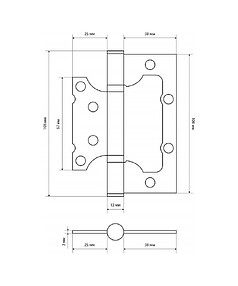 Петля дверная универсальная СТАНДАРТ 100х75мм 2BB SCP, мат.хром