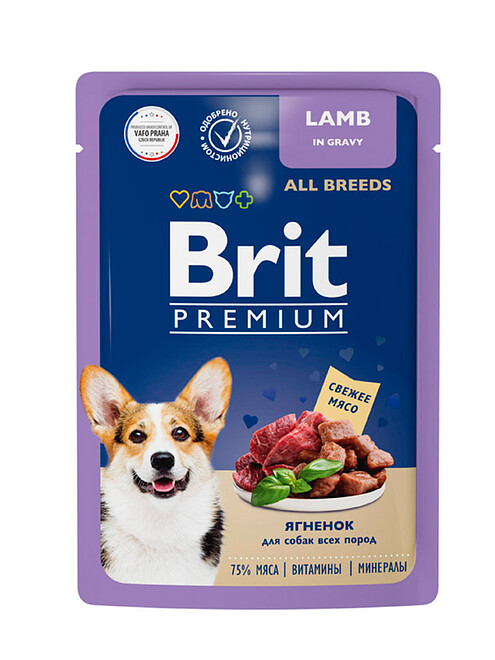 Корм для собак Brit Premium ягненок, соус (85г) 495x660 в Материке