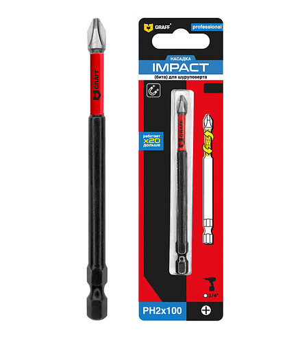 Бита ударная GRAFF PH2 100мм 438x503 в Материке