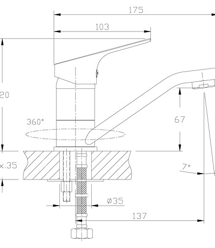 Смеситель ROSSINKA RS29-22 (для умывальника) 438x503 в Материке - Вариант 2